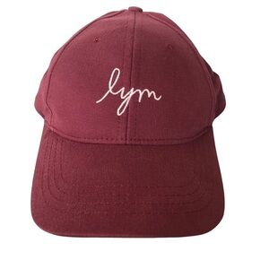 Love Your Melon Burgandy Cursive Logo Cap Dad Hat